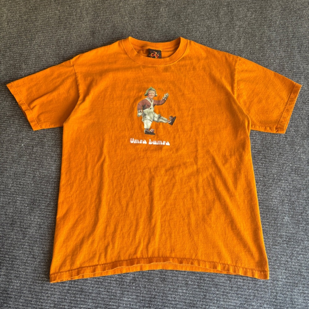 Dragon Oompa Loompa Graphic T-Shirt Mens Large Orange Willy Wonka Movie Tee